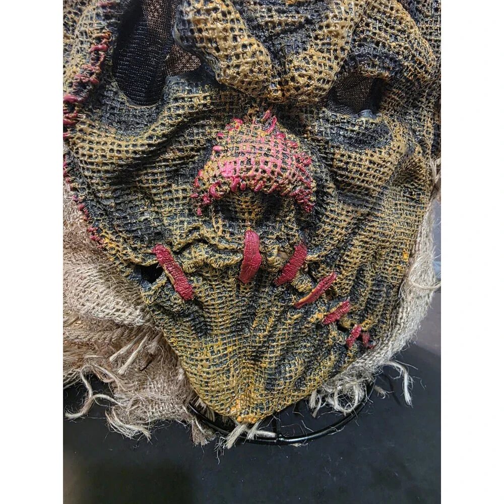 Scarecrow Mask Scary Burlap Stitched Evil Clown Halloween Costume Prop Creepy